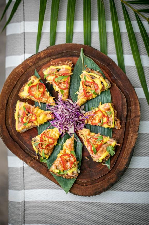 Sushi Pizza (Atún o Salmón) en Terrat Rooftop