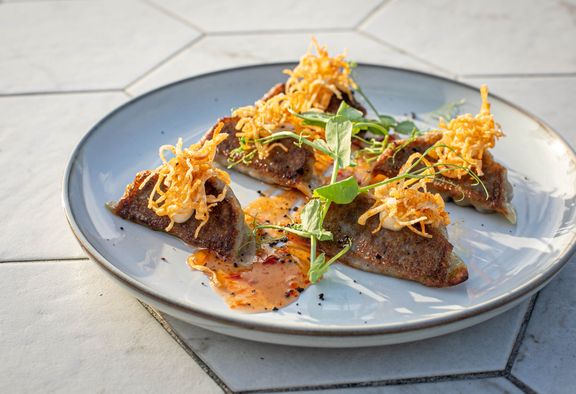 Tako Gyosas Truffle en Terrat Rooftop