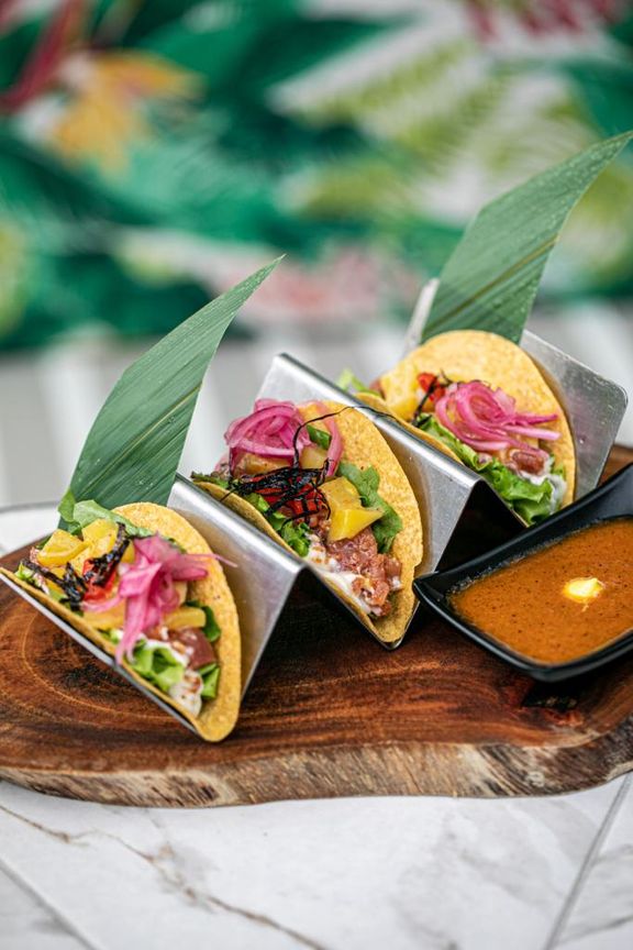 Taco Crocante de atún o salmón en Terrat Rooftop